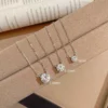 S925 Silver 4-Prong Single Zircon Minimalist Women Necklace