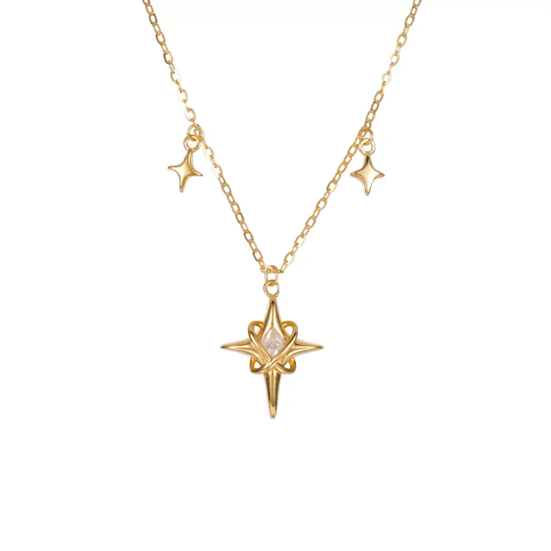 S925 Silver Starburst Zircon Delicate Women Necklace S925 Silver Starburst Zircon Delicate Women Necklace