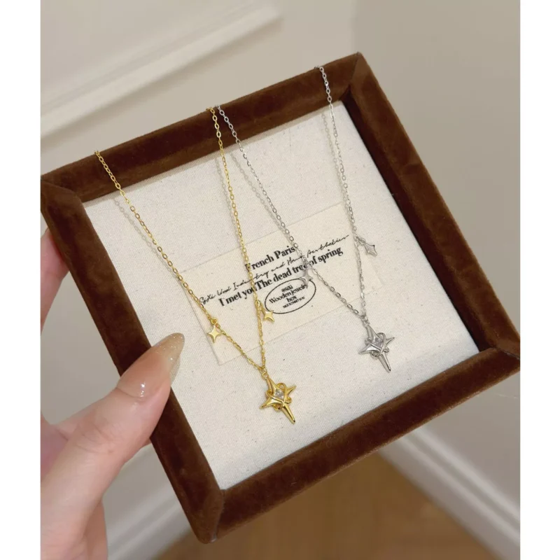 S925 Silver Starburst Zircon Delicate Women Necklace S925 Silver Starburst Zircon Delicate Women Necklace