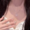 S925 Silver Chalcedony Gourd Zircon Chinese Style Necklace