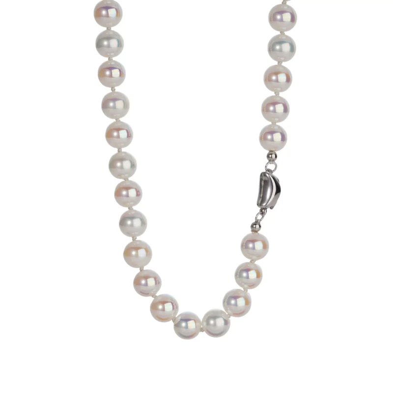 S925 Silver Near-Round Pearl Necklace