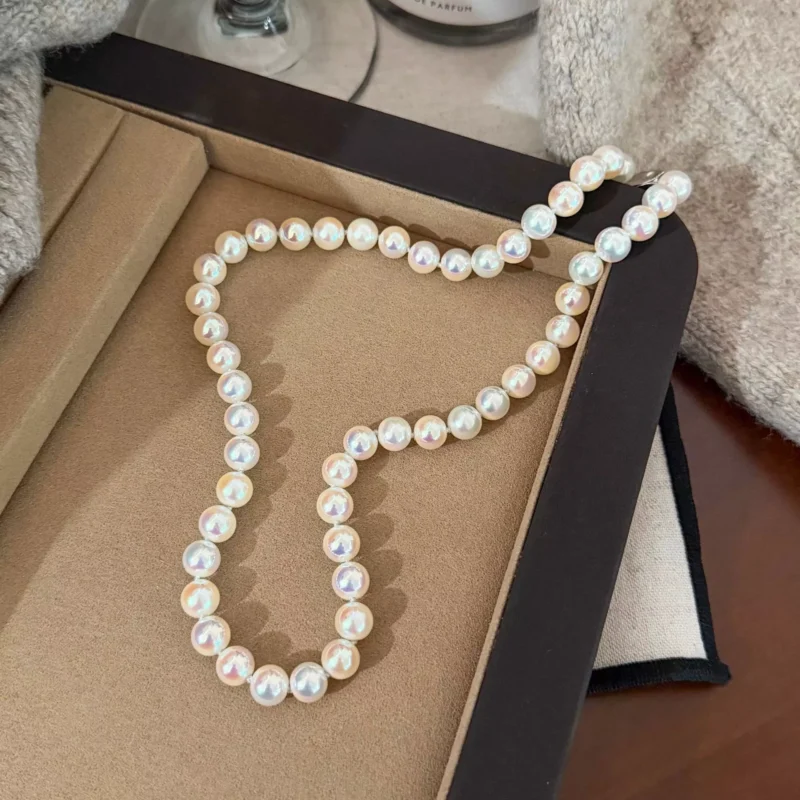 S925 Silver Near-Round Pearl Necklace