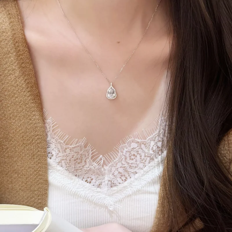S925 Silver Zircon Gourd Oriental Luxury Necklace S925 Silver Zircon Gourd Oriental Luxury Necklace