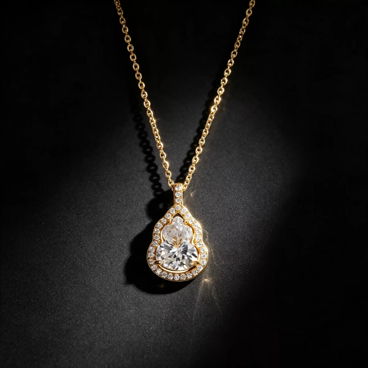 S925 Silver Zircon Gourd Oriental Luxury Necklace