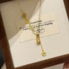 S925 Gourd Fortune Coin Cubic Zirconia Necklace