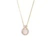 S925 Agate Zircon Bow‑knot Pendant Necklace
