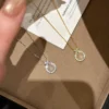 S925 Agate Zircon Bow‑knot Pendant Necklace