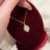 S925 Vintage Light‑Blue Cubic Zirconia Necklace S925 Vintage Light‑Blue Cubic Zirconia Necklace