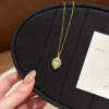 S925 Vintage Light‑Blue Cubic Zirconia Necklace S925 Vintage Light‑Blue Cubic Zirconia Necklace