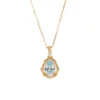 S925 Vintage Teardrop Light‑Blue Zircon Necklace S925 Vintage Teardrop Light‑Blue Zircon Necklace