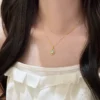 S925 Vintage Teardrop Light‑Blue Zircon Necklace S925 Vintage Teardrop Light‑Blue Zircon Necklace