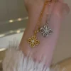 Vintage Cross‑Flower S925 Silver CZ Necklace