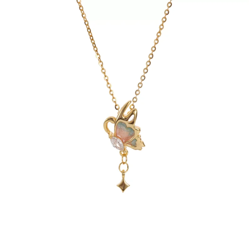 S925 Enamel Butterfly Zircon Pendant Necklace S925 Enamel Butterfly Zircon Pendant Necklace