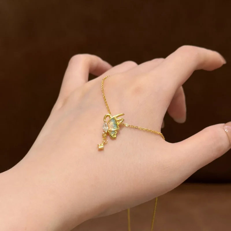 S925 Enamel Butterfly Zircon Pendant Necklace S925 Enamel Butterfly Zircon Pendant Necklace