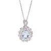 Geowence Luxury Cool-Tone Aquamarine Halo NecklaceAquamarine Halo Necklace