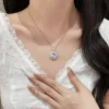 Geowence Luxury Cool-Tone Aquamarine Halo Necklace