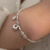 S925 Silver Freshwater Pearl Charm Bracelet