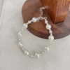 S925 Silver CZ Imitation Pearl Beaded Bracelet