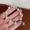 S925 Silver CZ Imitation Pearl Beaded Bracelet