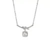 Knot Cushion‑Cut CZ Sterling Silver Necklace