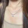 Knot Cushion‑Cut CZ Sterling Silver Necklace