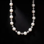S925 Silver Imitation Pearl Rhinestone Necklace Elegant Women Clavicle Chain