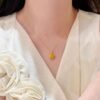 S925 Natural Amber Enamel Hollow Zircon Necklace
