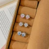 Cat‑Paw Fine Silver CZ Stud Earrings