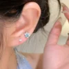 Cat‑Paw Fine Silver CZ Stud Earrings