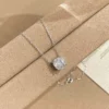 S925 Octagonal Multi‑Cut Cubic Zirconia Necklace