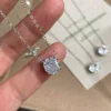 S925 Octagonal Multi‑Cut Cubic Zirconia Necklace