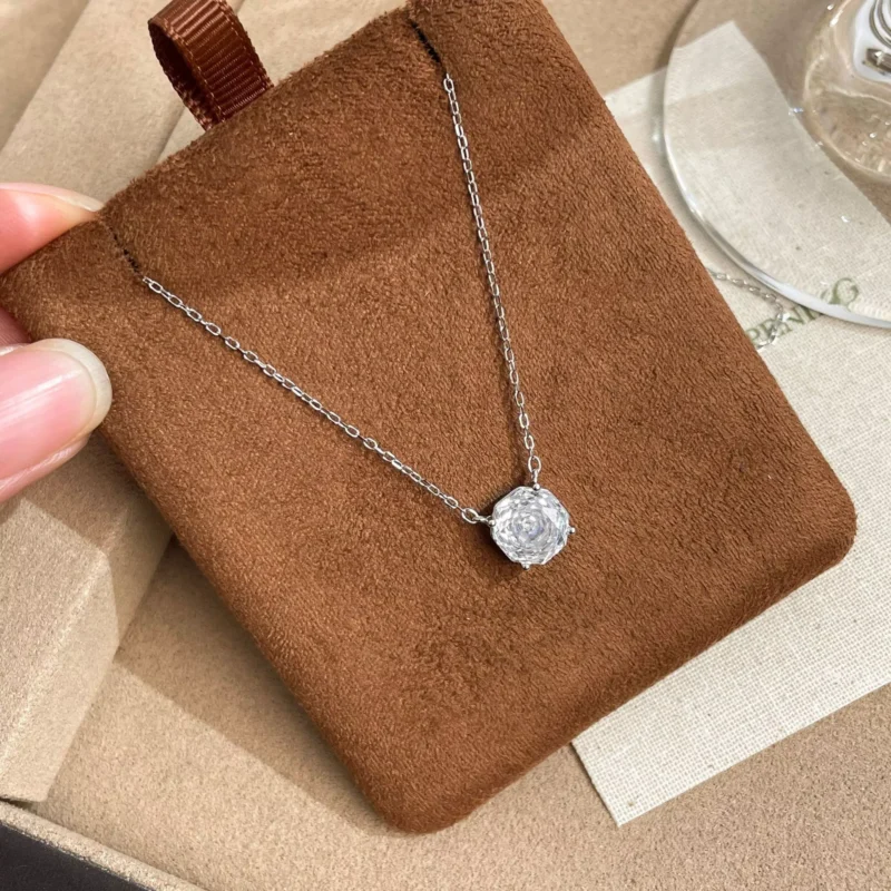 S925 Octagonal Multi‑Cut Cubic Zirconia Necklace