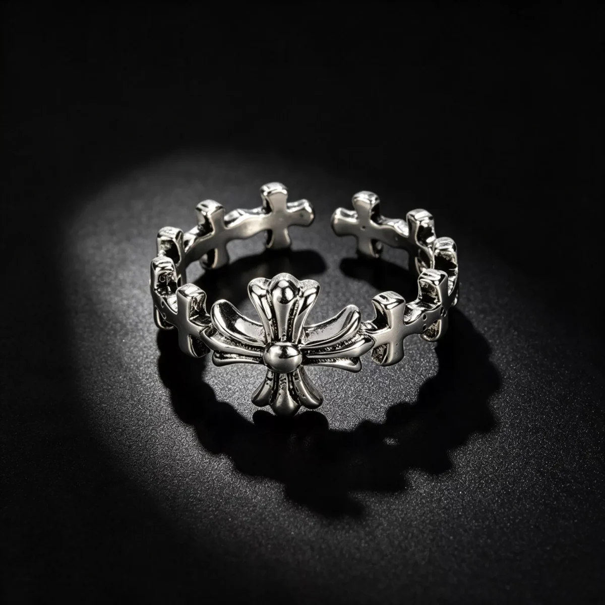 Vintage Cross S925 Sterling Silver Open Adjustable Ring Vintage Cross S925 Sterling Silver Open Adjustable Ring