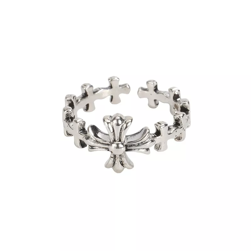 Vintage Cross S925 Sterling Silver Open Adjustable Ring