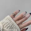 Vintage Cross S925 Sterling Silver Open Adjustable Ring