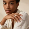 Cluster CZ S925 Sterling Silver Adjustable Promise Ring