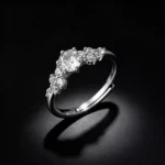 Cluster CZ S925 Sterling Silver Adjustable Promise Ring