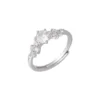 Cluster CZ S925 Sterling Silver Adjustable Promise Ring