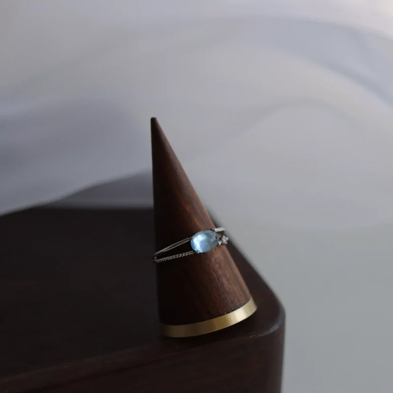 S925 Silver Natural Aquamarine Adjustable Ring S925 Silver Natural Aquamarine Adjustable Ring