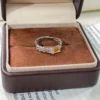 S925 Open‑Band Natural Citrine Chain‑Link Ring