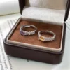 S925 Open‑Band Natural Citrine Chain‑Link Ring