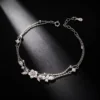 S925 Shell Flower CZ Imitation Pearl Bracelet