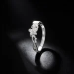 999 Fine Silver Floral Vine Open Adjustable Ring