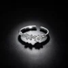 S925 Butterfly‑Flower Open Adjustable Silver Ring
