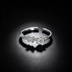 S925 Butterfly‑Flower Open Adjustable Silver Ring
