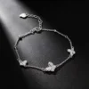 Fine Silver Delicate Butterfly Chain Bracelet S990 Silver Delicate Butterfly Chain Bracelet