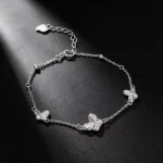 S990 Silver Delicate Butterfly Chain Bracelet