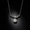 Knot Cushion‑Cut CZ Sterling Silver Necklace