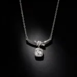 Knot Cushion‑Cut CZ Sterling Silver Necklace