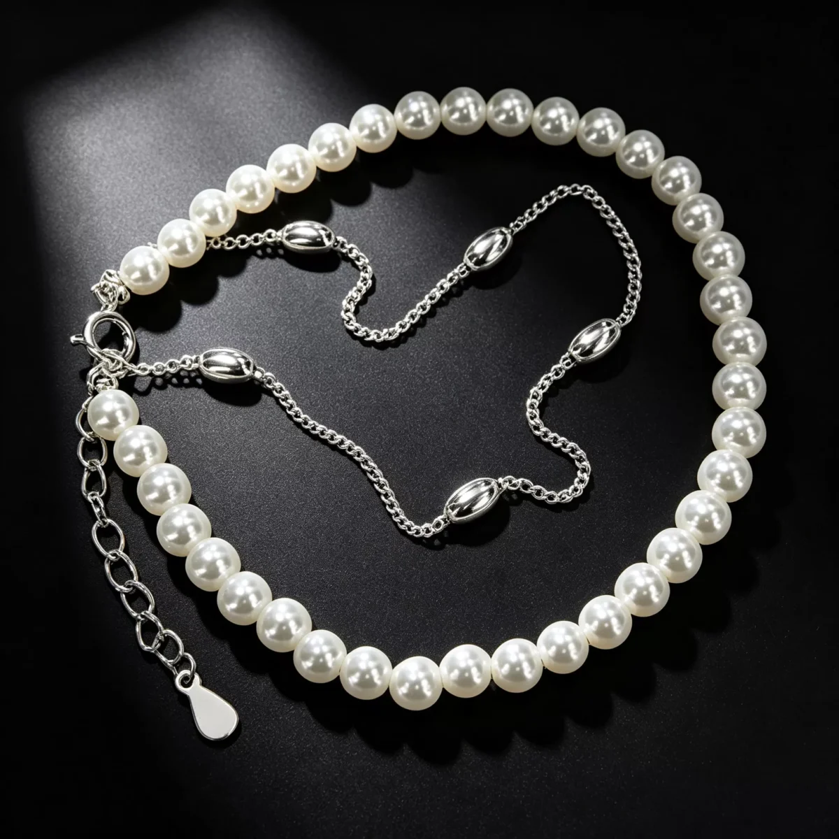 S925 Silver Dual‑Layer Pearl Bracelet